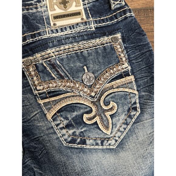 Rock Revival Men’s Rexford Relaxed Taper Jeans 32x32 Grunge Embroidered - Picture 7 of 10